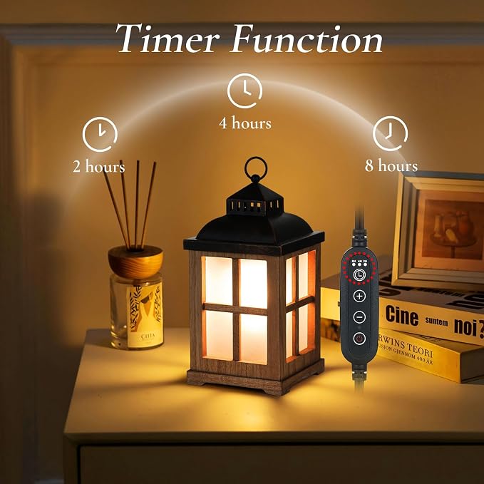 Wax Melt Warmer with Timer: Farmhouse Lantern Candle Warmer Electric Tart - Image 2