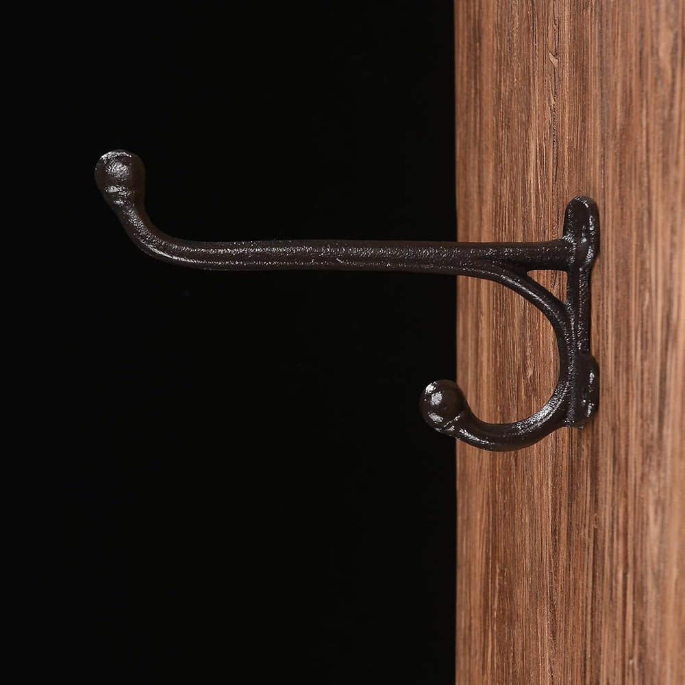 BRASSTAR Cast Iron Simple Straight Double Hooks Hanging for Coats, Bags, Hats...