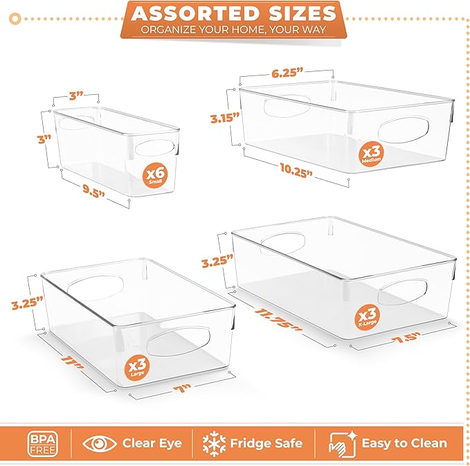 Sorbus Clear Plastic Storage Bins - Image 3