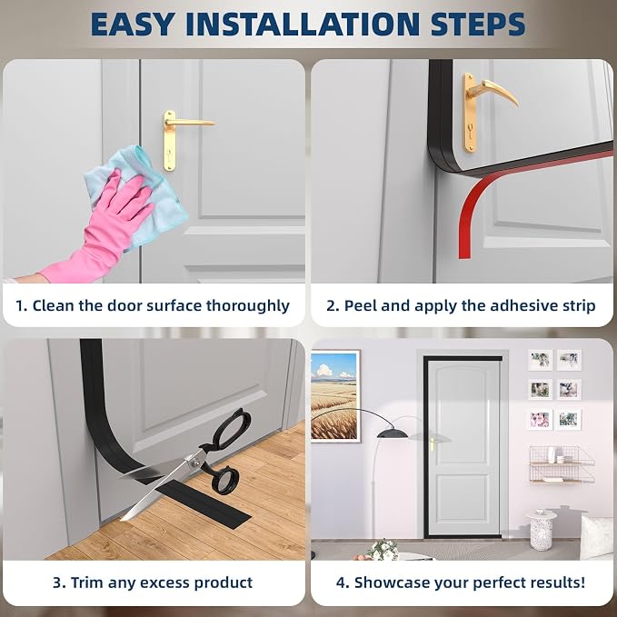 Heavy-Duty 20 ft x 3 in Weather Stripping, Extra Thick 2mm Door Draft Stopper - Image 6