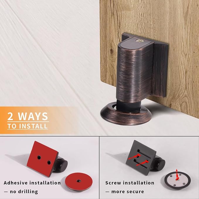 Bak Bo Magnetic Door Stoppers 2 Pack Bottom of Door Holder Keep Door Open No - Image 4