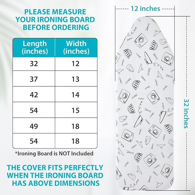 Extra Wide Ironing Board Cover and Pad 18 x 54 inch Heat Reflective - Image 7