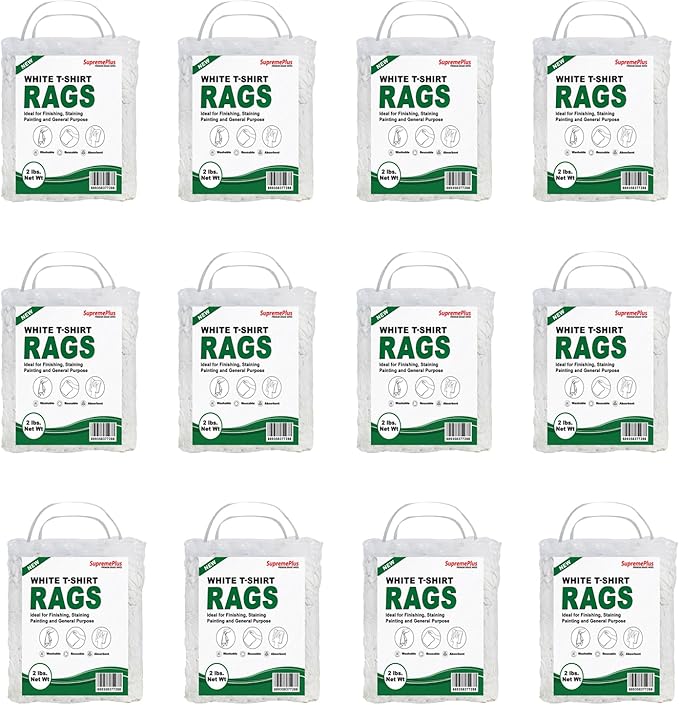 Premium White T-Shirt Cleaning Rags – White Cotton Rags by SupremePlus