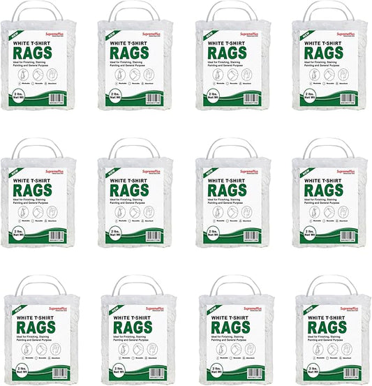 Premium White T-Shirt Cleaning Rags – White Cotton Rags by SupremePlus
