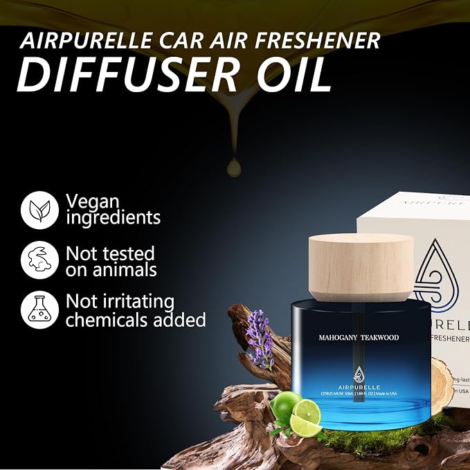 Car Air Freshener for Men & Women – Long-Lasting Mahogany Teakwood Essential - Image 6
