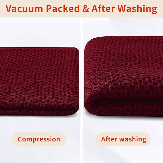 Homaxy 100% Cotton Waffle Weave Kitchen Dish Towels, Ultra Soft Absorbent Quick - Image 8