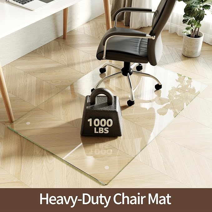 Koonmi Tempered Glass Chair Mat 36"x55" - Image 3