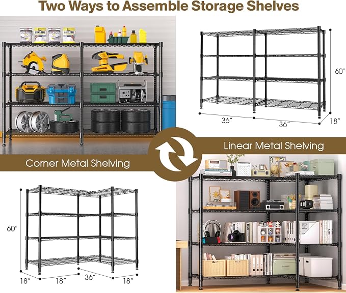 Himimi 4-Tier Adjustable Metal Shelving - Image 5