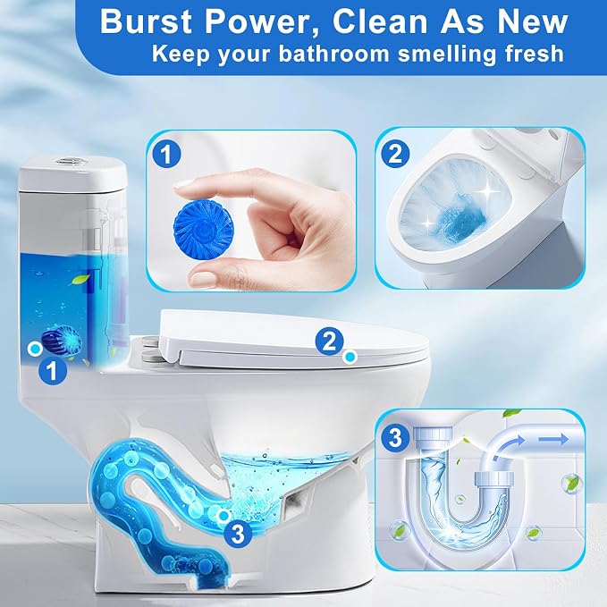 Toilet Bowl Cleaner, Automatic Toilet Tank Cleaner Tablets, Powerful Cleaning - Image 4