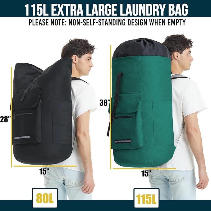 Laundry Backpack with Shoulder Straps，Laundry Bag Extra Large 115L，Laundry - Image 2