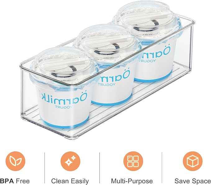 4 PACK Freezer Organizer Bins Clear Stackable Storage Bins - Image 4