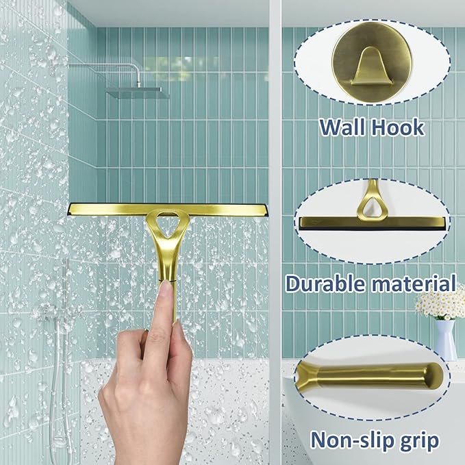 Stainless Steel Shower Squeegees All-Purpose Mirror/Window/Glass Wiper Scraper - Image 4
