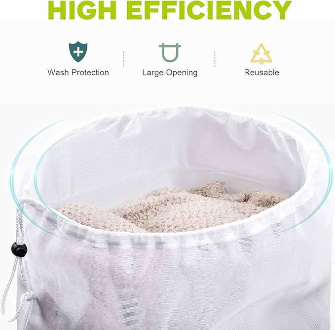 OTraki 2 Pack Mesh Laundry Bag, 20x24 Inch Heavy Duty Laundry Fine Mesh Bags - Image 5