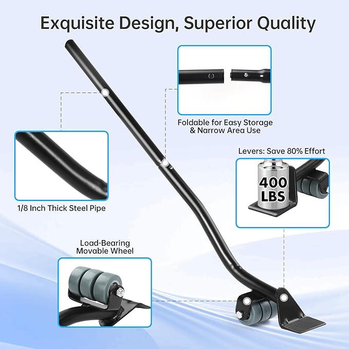 Furniture Lifter Tool, Appliance Lifter, Save 80% Effort, Lift Up to 400 Pounds - Image 7