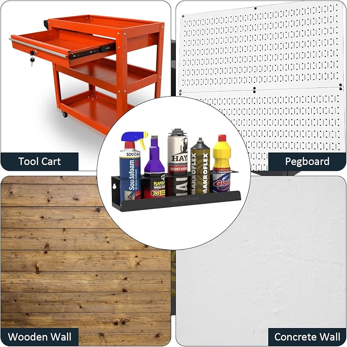 UNITEDPOWER 5 Aerosol Spray Can Holder, Paint Bottle Storage Rack, Steel Wall - Image 7