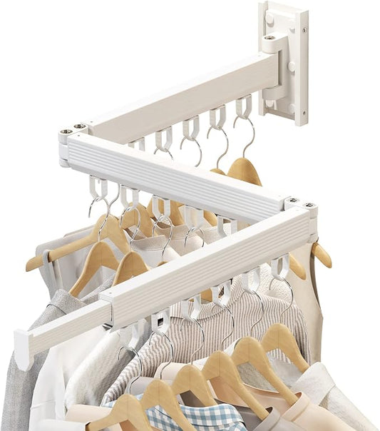 Wall Mounted Clothes Drying Rack, Retractable Laundry Rack by Unknown