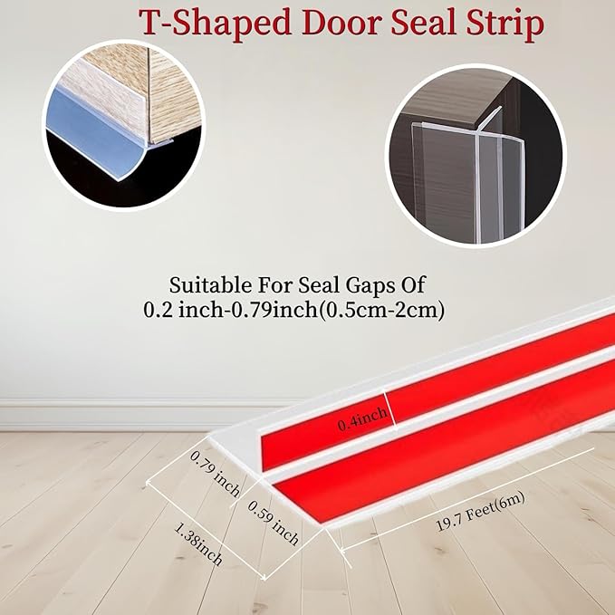T Shape Door Seal Strip for Door & Windows Gaps，Draft Stopper Bottom Sweep - Image 2