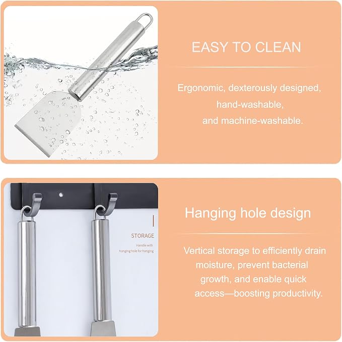 2 PCS Stainless Steel Scrapers – Multifunctional Scraper Cleaning Tool - Image 7