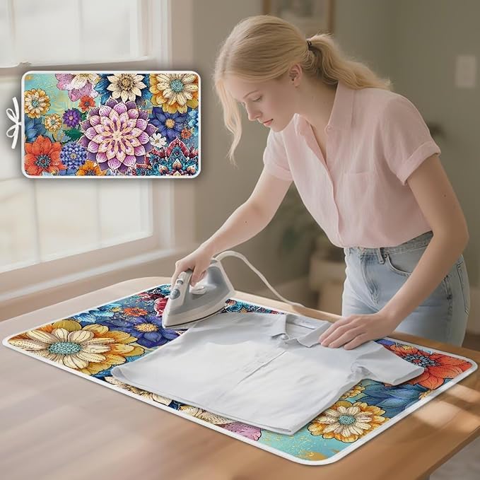 Ironing Mat Boho Flower Portable Ironing Pad Blanket - Image 3