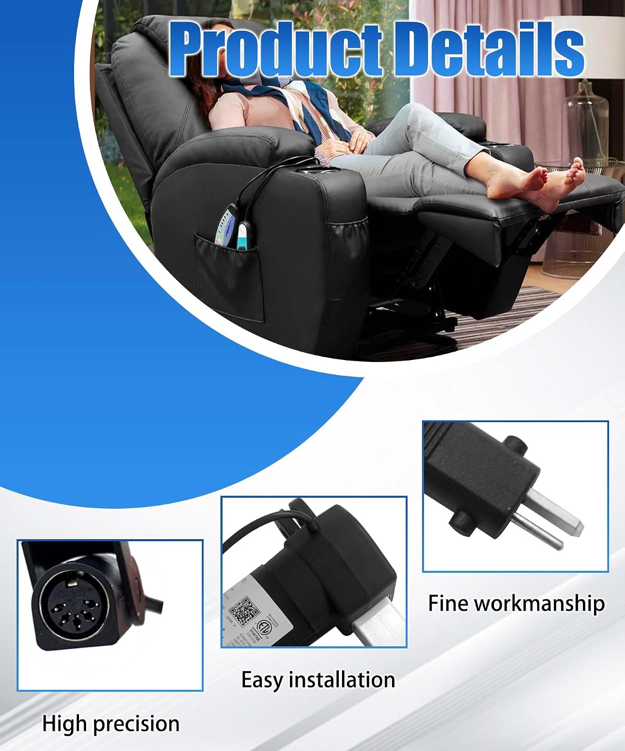 3MTR 3MR157-203E Recliner Linear Actuator Replacement for Emomo Power Recliner Lift Chairs Sofa Motor