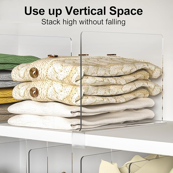 Shelf Dividers Purse Organizer for Closet: 12-Pack Acrylic Bag Storage - Image 4