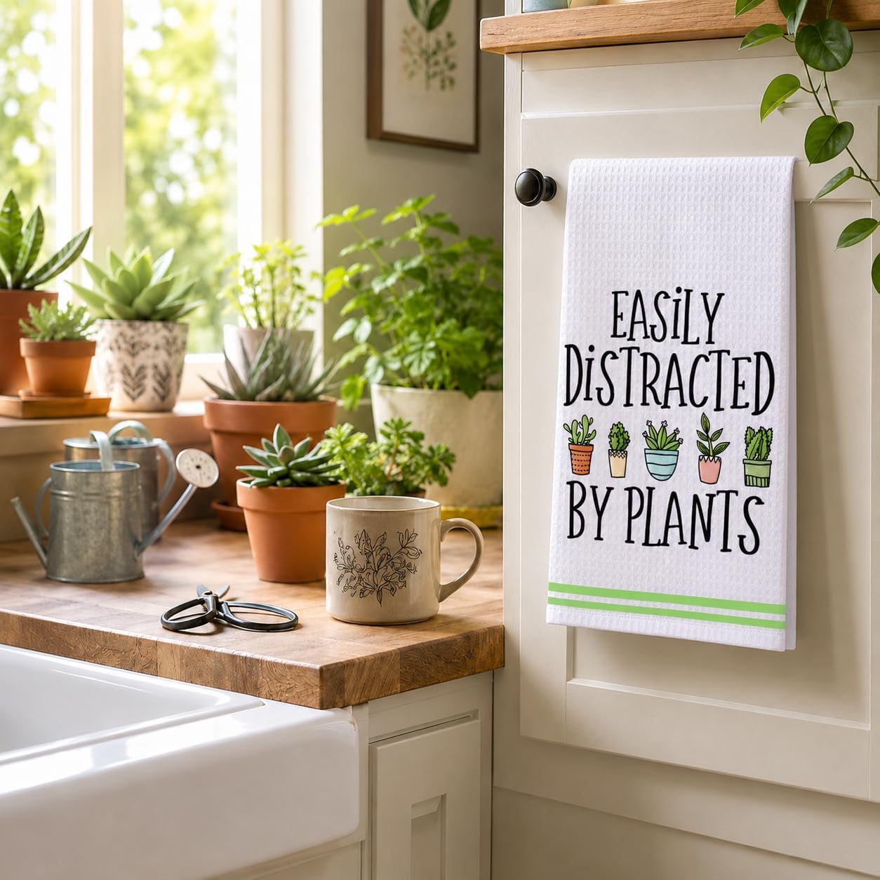LXOMILL Gardening Gifts for Women, Funny Kitchen Towels for Plant Lovers