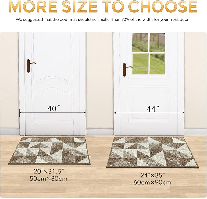hicorfe Indoor Doormat, Low-Profile Absorbent Resist Dirt Entryway Doormat - Image 2