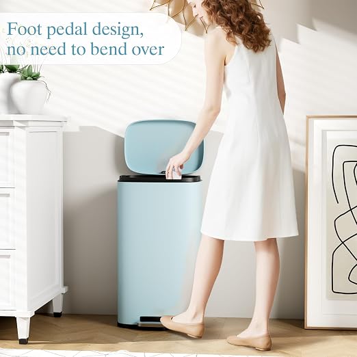 AthLike Trash Can, Stainless Steel Kitchen Garbage Can, Step Waste Bin - Image 3