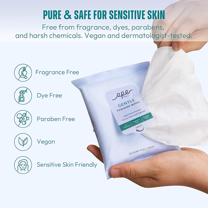 Large Feminine Wipes for Women, pH Balanced Soft Gentle Soothing Unscented - Image 6