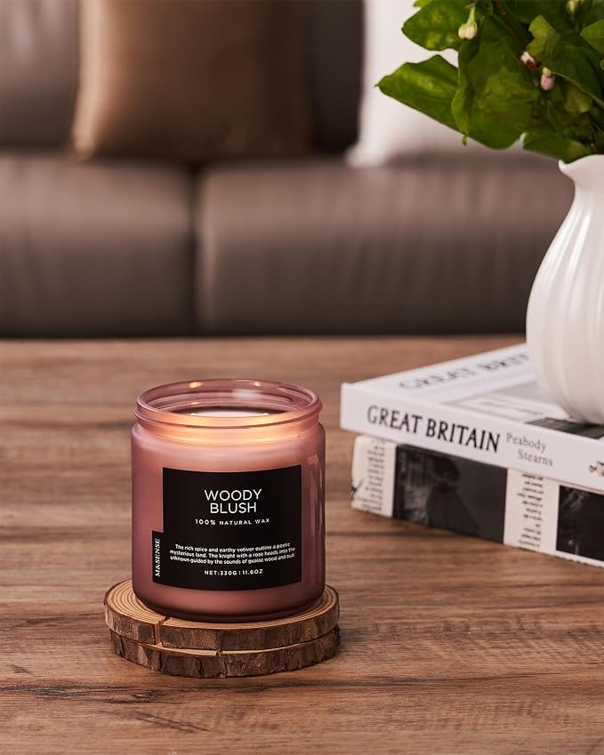 M&SENSE Rose Oudwood Scented Candle, 11.6oz 70 Hours Natural Soy Wax Long - Image 5