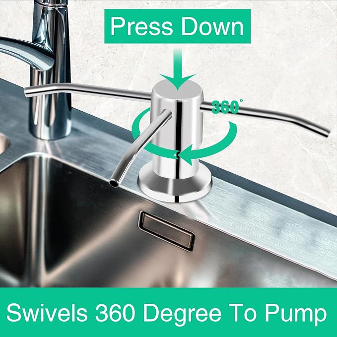 Soap Dispenser for Kitchen Sink, Built in Sink Soap Dispenser, Countertop Soap - Image 2