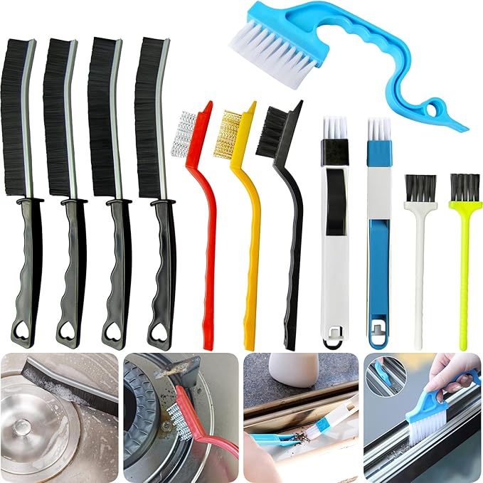 12Pcs Crevice Cleaning Brush, Small Gap Cleaning Brushes by CRAFNEW
