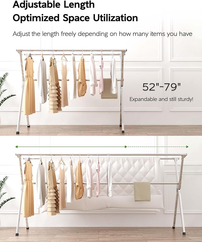 Clothes Drying Rack 79 Inches Folding Indoor Outdoor, Drying Rack Clothing - Image 2