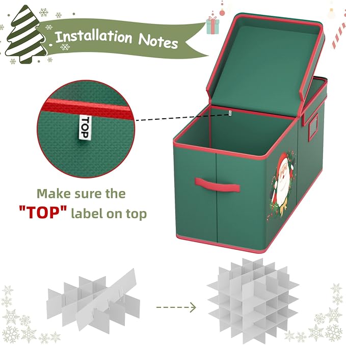 Christmas Ornament Storage Box Christmas Ornament Storage 128 Ornaments Slots - Image 2