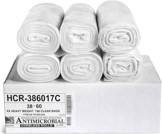 Aluf Plastics High Density Trash Bags, 60 Gallon, 17 Micron, by AlufPlastics