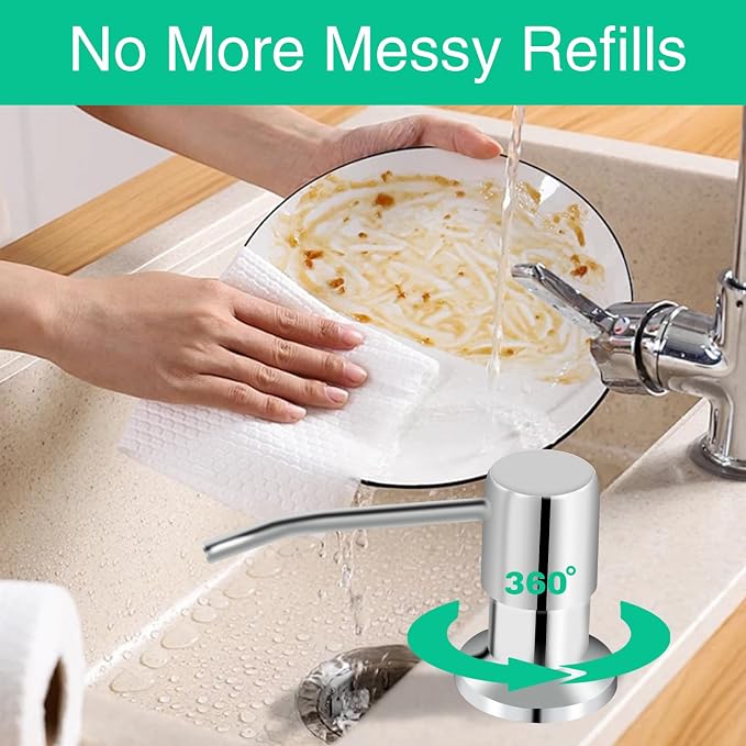 Soap Dispenser for Kitchen Sink, Built in Sink Soap Dispenser, Countertop Soap - Image 4