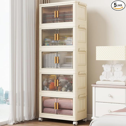5 Tier Stackable Plastic Storage Bins by Unknown