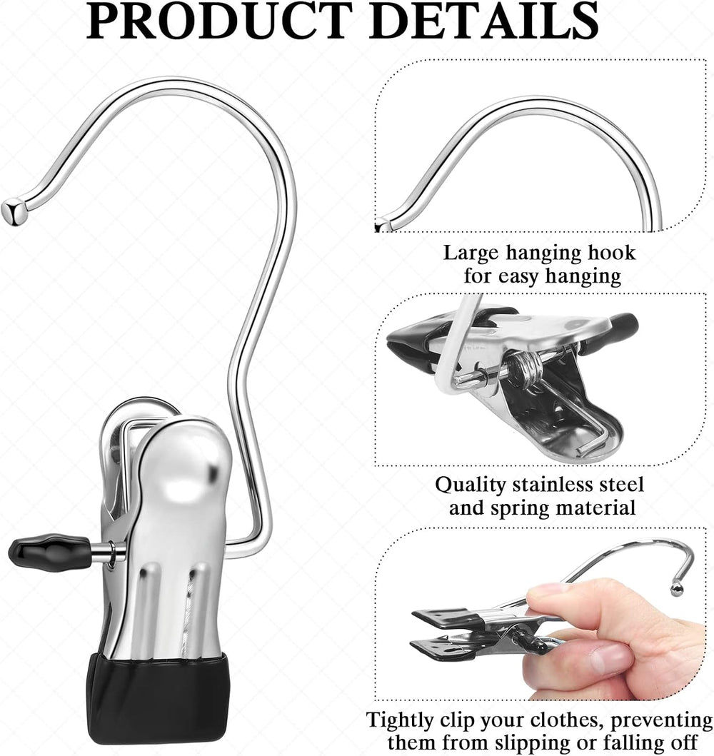 Yinder Boot Hangers Clips Laundry Hooks Hanging Stainless Steel Clothes Pins ...