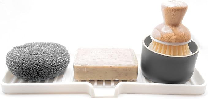 Happitasa Silicone Soap Dish Tray and Sponge Holder - Image 2