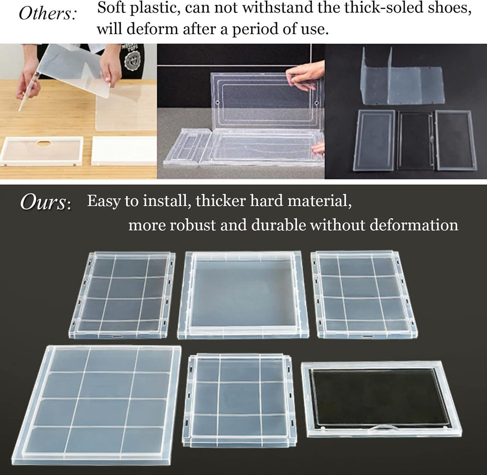 Clear Storage Box Womens Mens Shoe Display Box Plastic Foldable Stackable Sho...