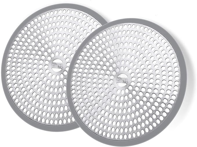 LEKEYE Shower Hair Catcher Drain Protector Strainer-Steel & Silicone 2 Pack by LEKEYE