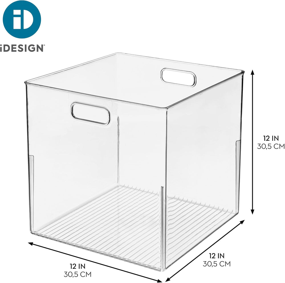 iDesign Large Cube Pantry Storage Bin Organizer, Clear