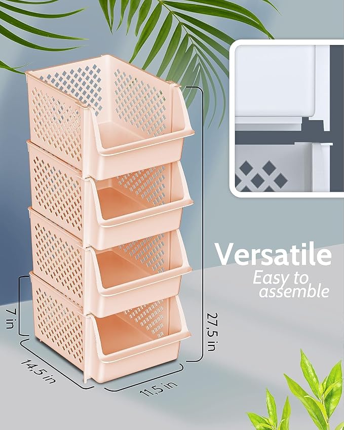 Skywin Stackable Storage Bins for Pantry, 12 Pack Stackable Bins For Organizing - Image 3