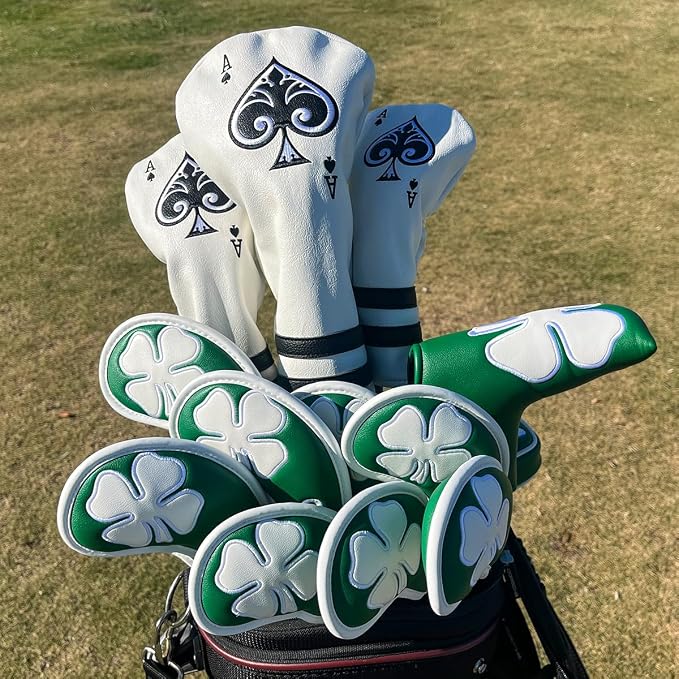 Lucky Clover Golf Iron Club Head Covers Headcovers Set, Designed to fit All - Image 2