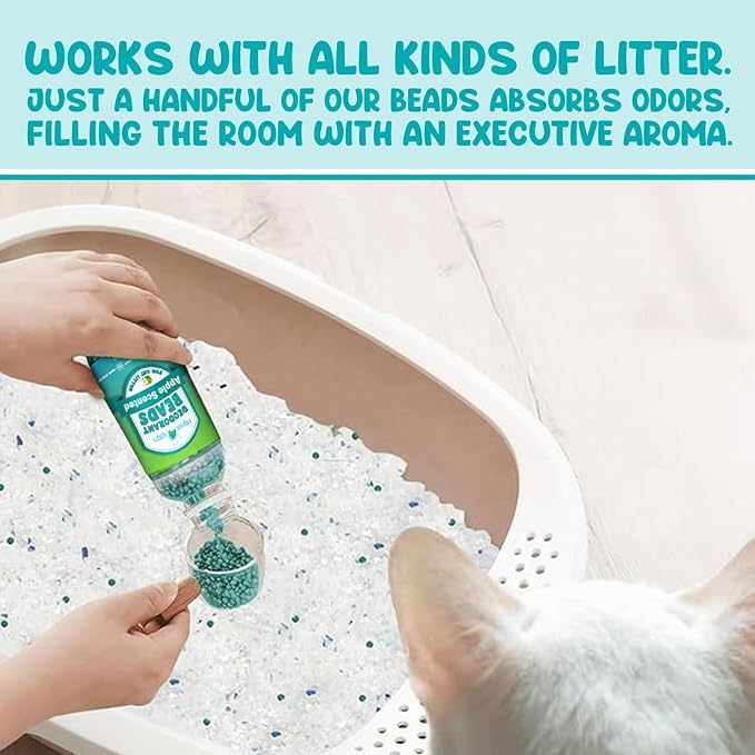 Cat Deodorant Beads | Green Apple Scent, Low-Dust & Non Toxic Litter Box - Image 2