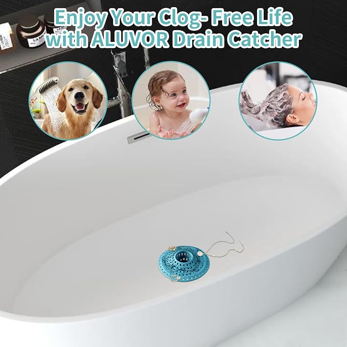 Shower Hair Drain Catcher, Silicone Bathtub Drain Hair Catcher Strainer - Image 3