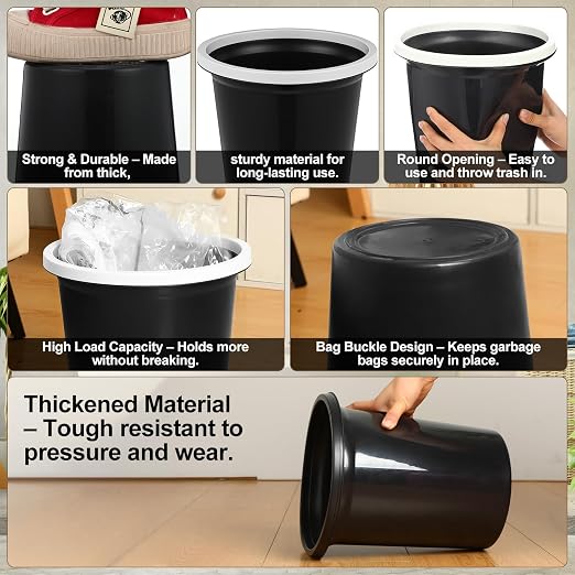 Maxdot 36 Pcs Bathroom Trash Cans Bulk 2 Gallon Small Waste Basket Round - Image 3