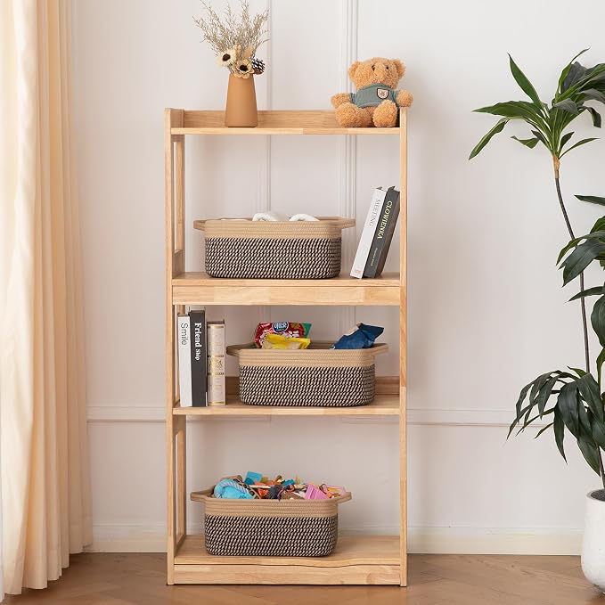 OIAHOMY 3 Pack Storage Baskets for Organizing, Woven Cotton Rope Basket for - Image 2