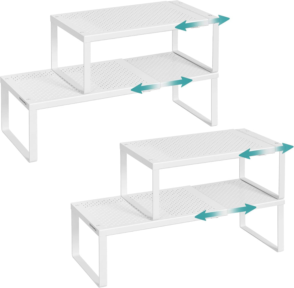 SONGMICS Spice Rack, Expandable Kitchen Countertop Shelf, Steel
