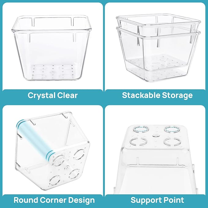 Vtopmart 15 PCS Clear Plastic Drawer Organizers Set, 4-Size Versatile Bathroom - Image 7